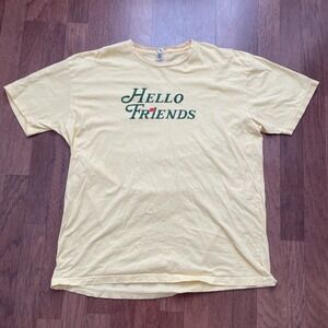 Next Level Masters Inspired Golf Shirt XXL Yellow HELLO FRIENDS Lightweight